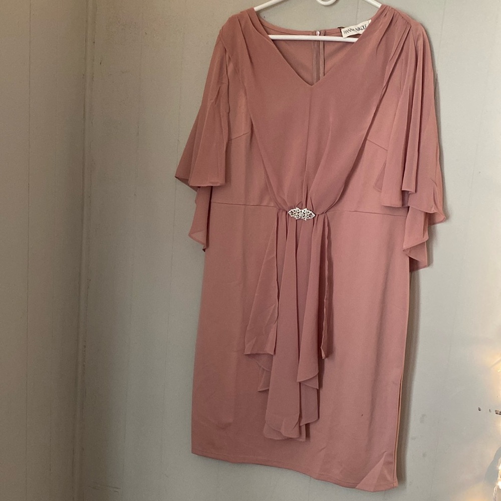 Im selling a Hanna Nikole plus size wedding quest dress colored pink